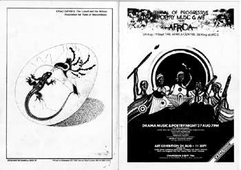black and white photo of the festival programme front and back cover
