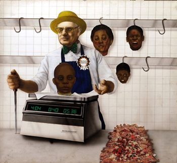 apartheid era PRIME minister urrounded by human deaths