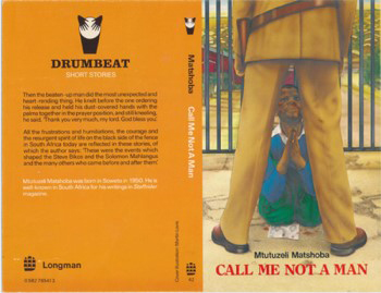 cover art by Martin Lovis shows black man on his knees with hands clasped together as if praying to the white security policeman standing over him to not beat him anymore