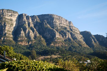 Panoramic colour photograph of the east side of Table Mountain